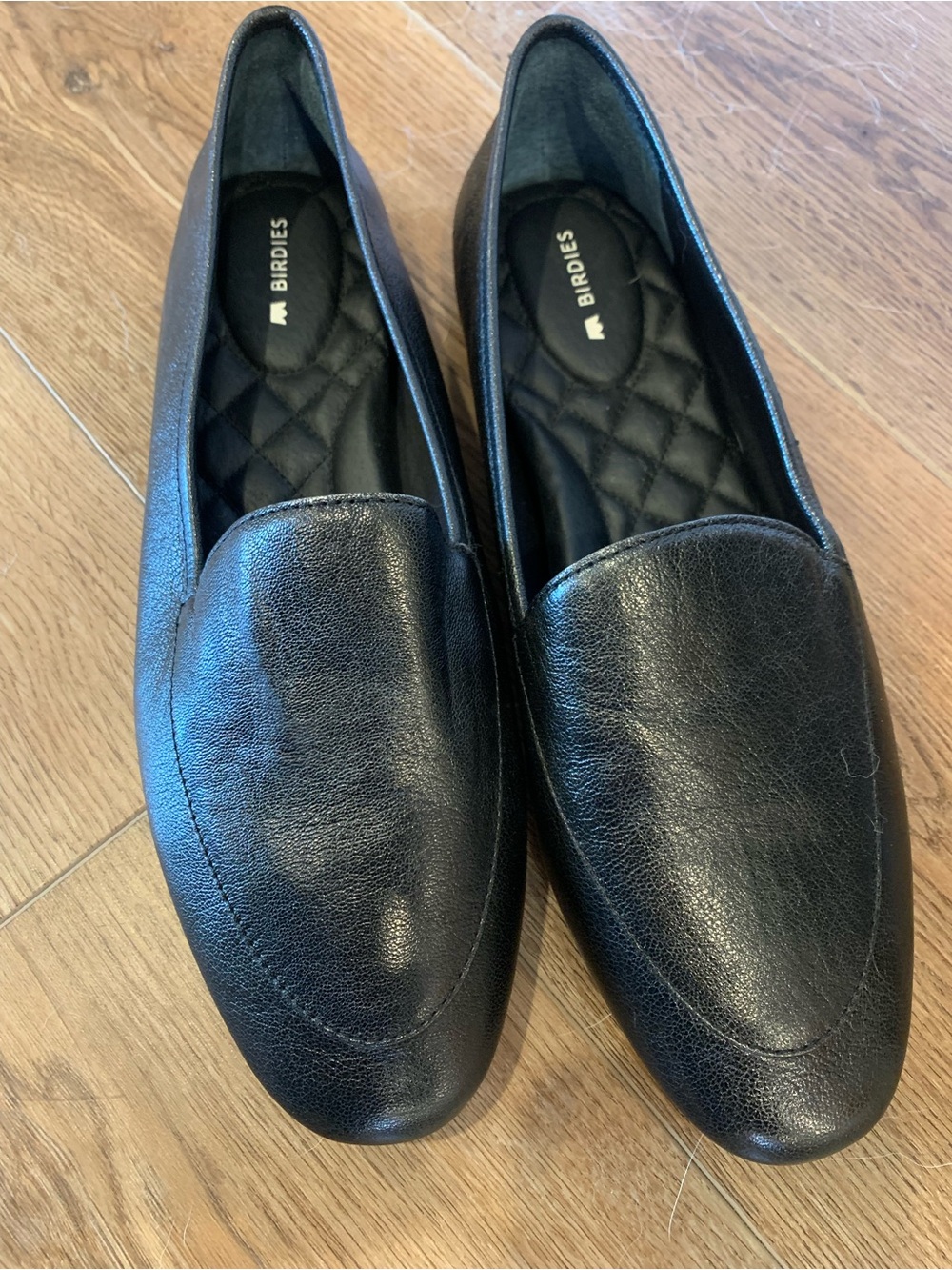 Birdies Black Leather Loafers
